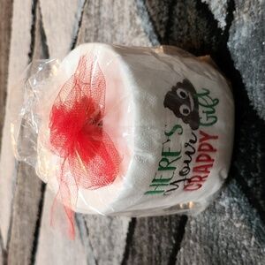 EMBROIDERED TOILET PAPER HERES YOUR CRAPPY GIFT 💩 EMOJI